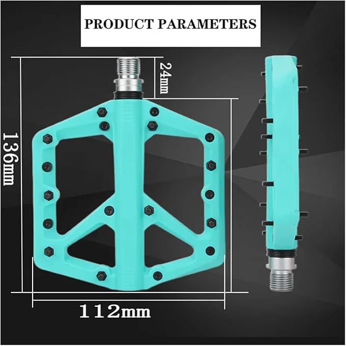 Bicycle Pedals Nylon Footrest Flat Mountain Bike Paddle Grip Pedalen Bearings Footboards Cycling Foot Hold(Black)