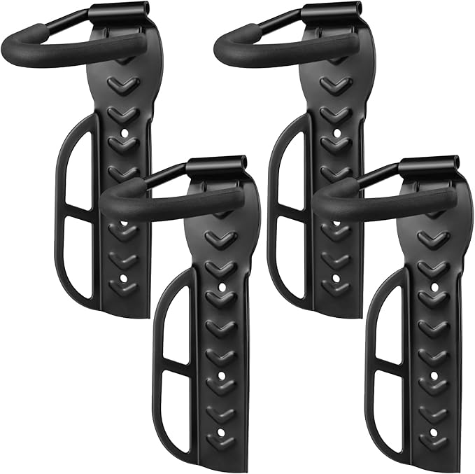 DkOvn 4 Pack Bike Rack Garage Wall Mount, Wall Mount Bike Rack with Screws, Heavy Duty Steel Vertical Bike Hook Holds Up to 66lb for Indoor Storage