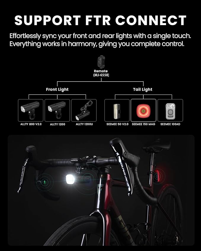Magicshine SEEMEE 150 MAG Magnetic Rear Bike Lights,USB-C Rechargeable FTR LightSync Control Technology, IPX6 Waterproof Safety Rear Bicycle Lights, Cyclist Gifts for Men & Kids