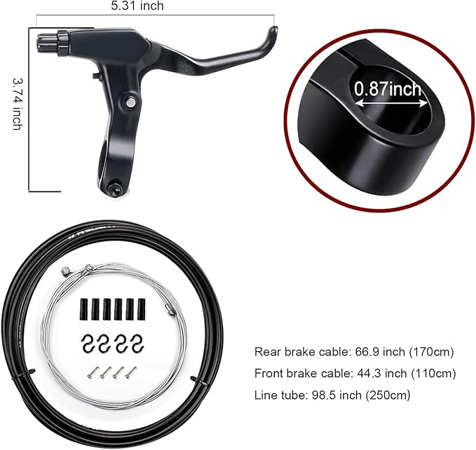 Mimoke Bike Brake Set Front and Rear Bike C Brake Caliper Include Inner and Outer Cables and Bike Brake Levers Kit Aluminum Alloy for MTB Road Bike