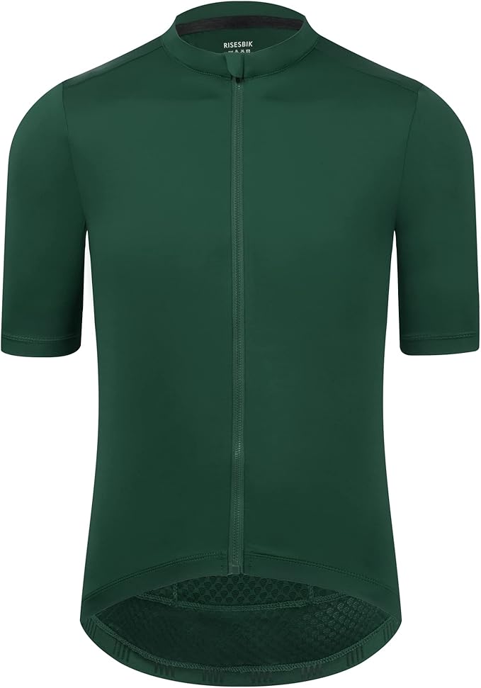 Men's Cycling Jersey Zipper Pocket Short Sleeve Lightweight Aero Race Fit Bike Jersey, UPF 50+ Biking Cycling Shirt