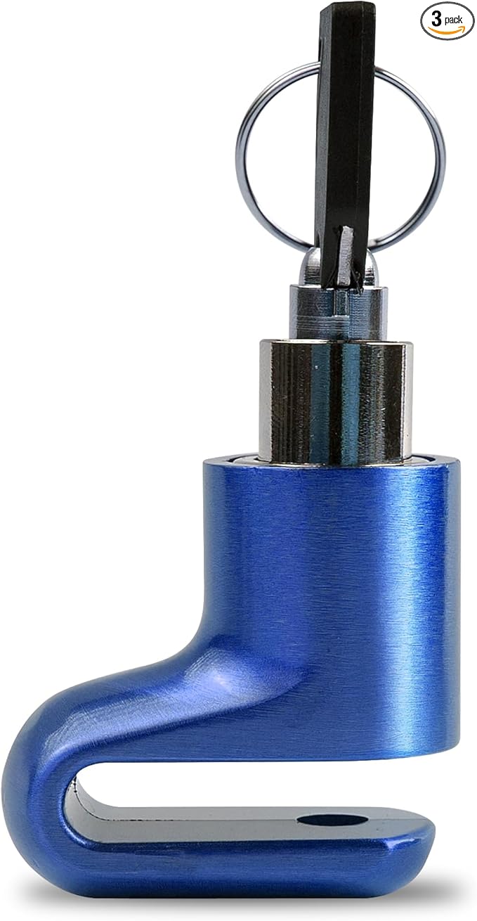 Disc Brake Lock for Motorcycle Accessories Heavy Duty Bike Bicycle Anti Theft Lock Compact Electric Scooter Ebike Powersports Wheel Hover Disc Locks (Blue)