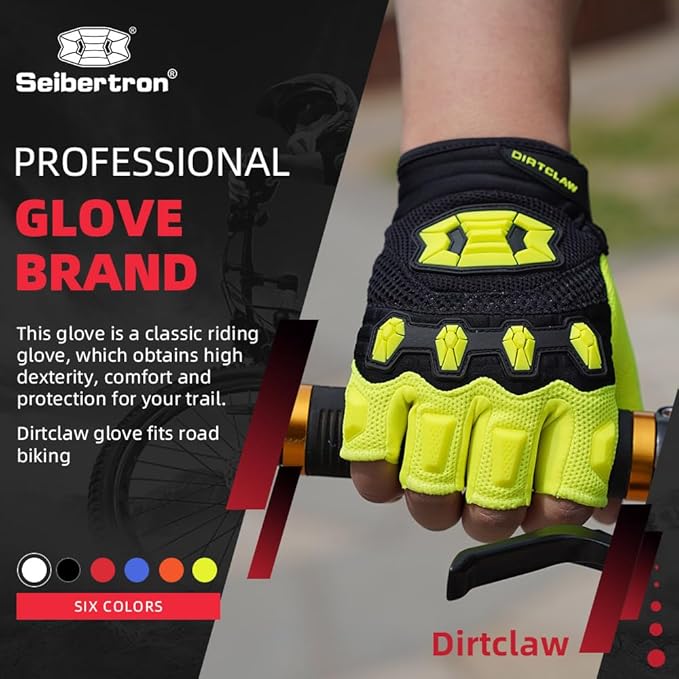 Seibertron Unisex BMX MX ATV MTB Racing Mountain Bike Bicycle Cycling Off-Road/Dirt Bike Gloves Road Racing Motorcycle Motocross Sports Gloves Touch Recognition Full Finger Glove