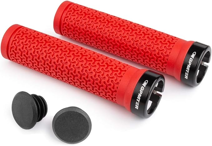 Bike Handlebar Grips, Single Lock on Bicycle Handle Bar, for BMX, Mountain, MTB, Beach Cruiser, Scooter, Folding Bike, Soft Non-Slip-Rubber Hand Grip Comfortable Ergonomic