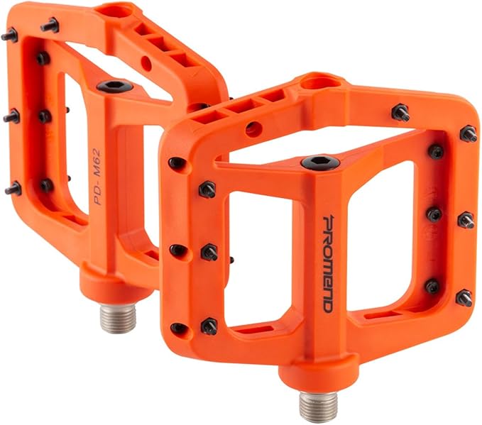 Enlarge Bike Pedals - Nylon Bicycle Pedals, Road Bike Pedals, Mountain Bike Pedal with Removable Anti-Skid Nails - 5.12 * 4.45inch
