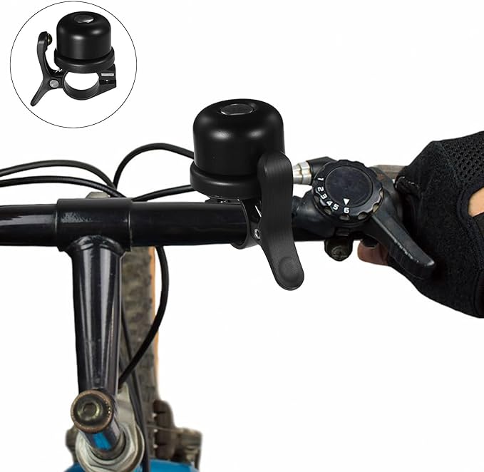 Vintage Bike Bell for Mountain Bicycles Black Metal Anti-Loss Cycling Bell with Loud Sound for Outdoor Riding and Bicycle Handlebars