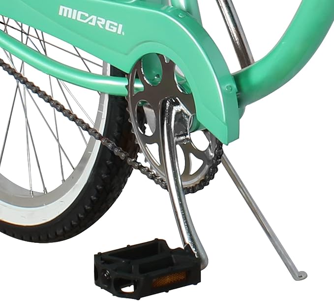 MICARGI 24/26 Inch Adult Cruiser Bicycle Hybrid Bike 1/7 Speeds Commuter Bike for Women, Men, Seniors,Step-Through or Step-Over Bike Steel Frame Multi Colors Style