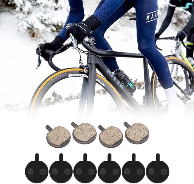 Bike Brake Pads, Bicycle Disc Resin Brakes Pad Semi Metal Smooth Braking Low Noise Cycling Pads Kit Mute Accessory KMJG019 fot Camping Outdoor Mountain Bicycles Electric Scooters 1.1*0.9*0.02in 5Pairs
