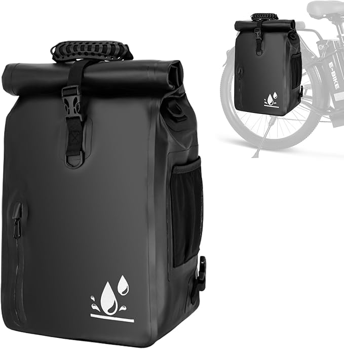 YEEGO DIRECT Bike Panniers,29L Large Capacity Waterproof bike bags, Bike Rack Bag Saddle Bags For Rear Rack Bicycles Commuter Backpack - Black (1 PCS)