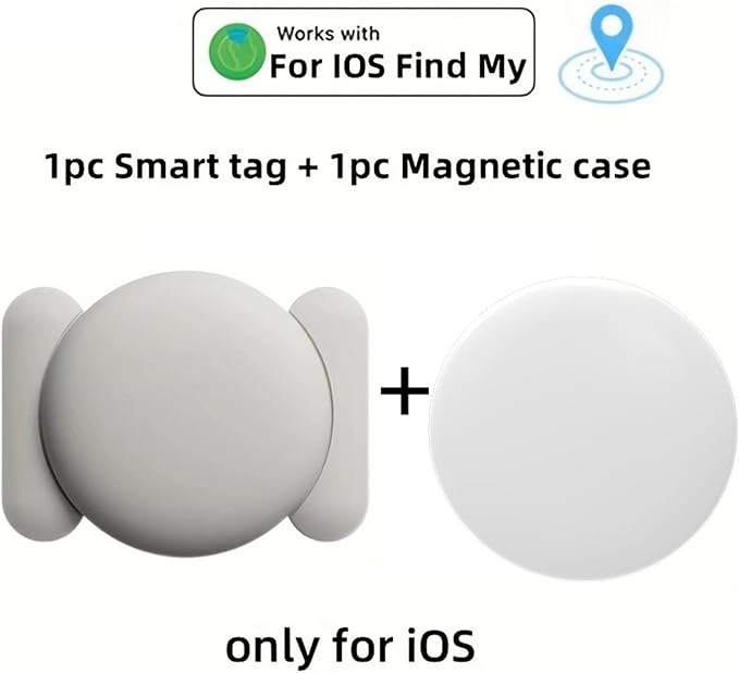 Generic Safe Sync GPS Tracker, Mini GPS Tracker, Real-Time Location Tracker, GPS Smart Tracker for Vehicles, Small Items, for iPhone (White)