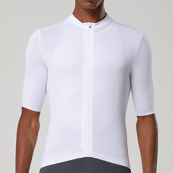 YKYWBIKE Cycling Jersey Men Aero Race Fit, Road Bike Jersey Short Sleeved Moisture Wicking, Breathable,Zip Pocket,UPF50＋