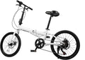 20-Inch Folding Bike, Foldable Bike for Adults Adjustable Seat Height & Elevable Handlebars Store in The Trunk 7-Gear Transmission Front and Rear Disc Brakes for Traveling