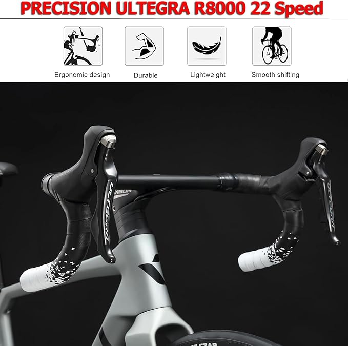 KABON Carbon Road Bike, 700C Carbon Fiber Frame Road Bike with R8000 22 Speed Disc Brake Racing Bicycle for Men and Women Adult