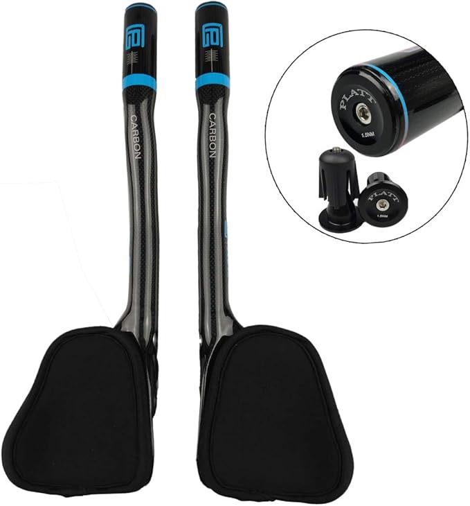 PLATT Carbon TT Handlebar Bicycle Aero Bars Tri Bars Cycling Rest Handlebar for Mountain Bike and Road Bike 31.8mm (Gloss Blue)