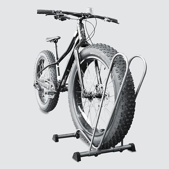 Delta Cycle Single Bike Stand Floor, Tool-Free Adjustable Bike Floor Stand for Mountain, Fat Tire, Road Bikes, Freestanding Bike Stand for Garage Parking