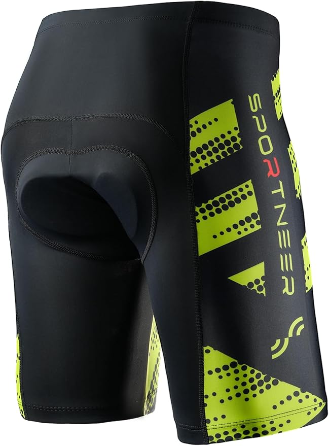 Sportneer Padded Bike Shorts for Men - 4D Padding Mens Bicycle Cycling Biking Clothing Shorts, Breathable and Absorbent