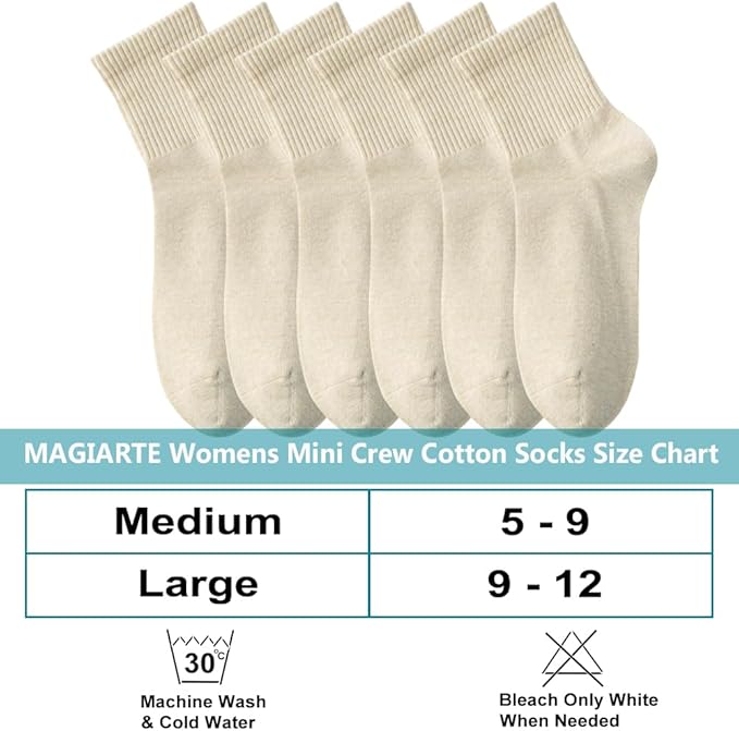MAGIARTE Womens Mini Crew Ankle Socks Athletic Casual Cotton Socks for Women