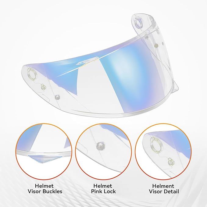 LKV HJ-34P Helment Visor Replacement - HJC C10 Motocycle Helmet Visor UV Protection Face Shield Compatible With HJ34P HJC C10 (Aurora Blue)