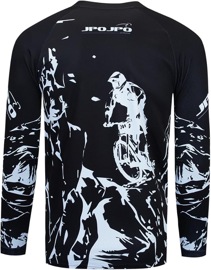 Men's Mountain Bike Jersey Long Sleeve MTB Off-Road Motocross Jersey Quick Dry Downhill&Motocross Shirts