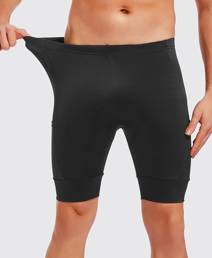 qualidyne Men's Cycling Shorts 4D Padded Bike Biking Shorts Road Riding Bicycle UPF 50+ Cycle Shorts Pockets