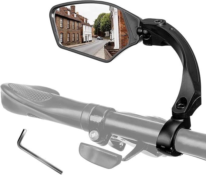 KEMIMOTO Bike Mirror 2 PCS, Wide-Angle HD Rearview Mirror for Bicycle Handlebars, 360° Adjustable & Foldable Safe Rear View Mirror for E-Bike, Scooter, Universal Fit Bike Accessories