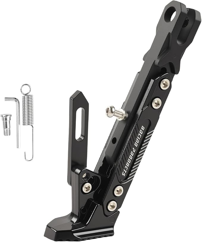 Motorcycle Kickstand for KTM 50 Mini Adventure/50 SX Factory/Junior/Mini, Heavy Duty Motorcycle Side Stand Anti-Slip Adjustable Kickstand Extension,A/Black