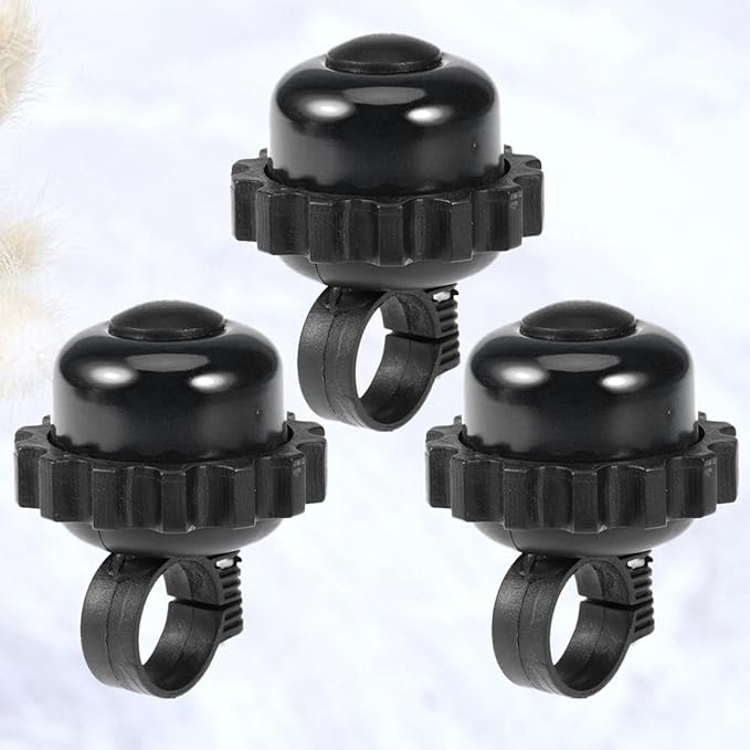 3pcs Rotating Bike Bells Horn Set, Loud Vintage Bicycle Bell Horns for Road and Mountain Bikes, Black Metal Cycling Accessories for Adult Riders