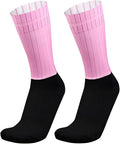 Aero Socks Cycling Aero Socks For Men Anti-Slip Silicone Aero White Line Cycling Sports Running Socks 6-11
