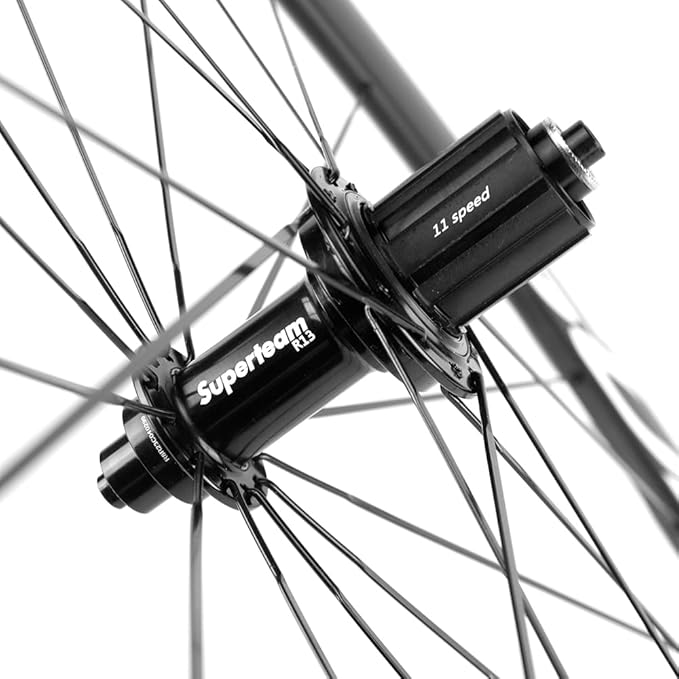 Superteam Carbon Fiber Road Bike Wheels 700C Clincher Wheelset 50mm Matte 23 Width
