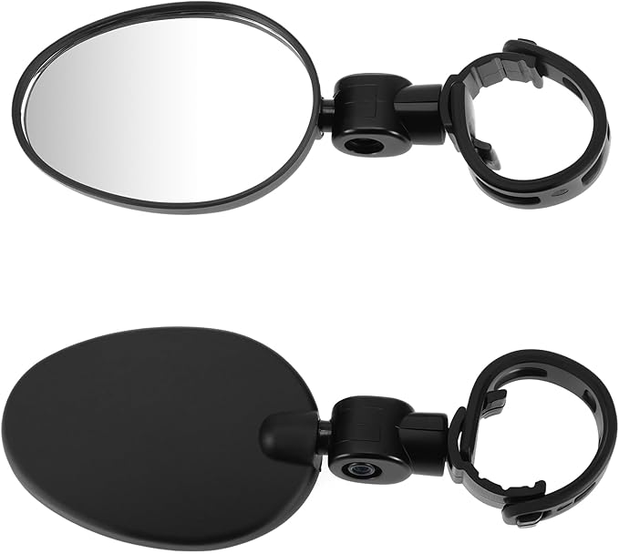 QWORK Bike Mirrors, 2 Pack 360-Degree Rotatable Handlebar Mirrors for Safe Cycling, Cycling Rear View Mirror