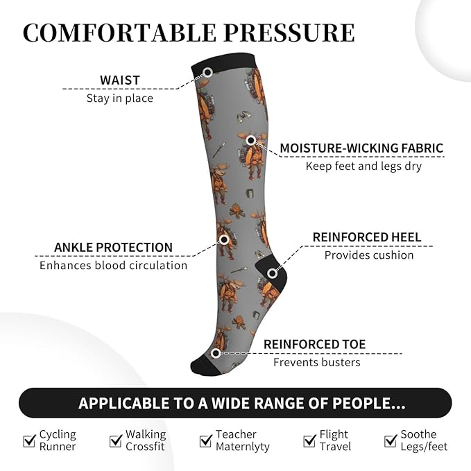 bassyil Compression Socks for Women & Men Circulation 15-20 mmHg Knee High Best Support for Nurses Travel Running Athletic