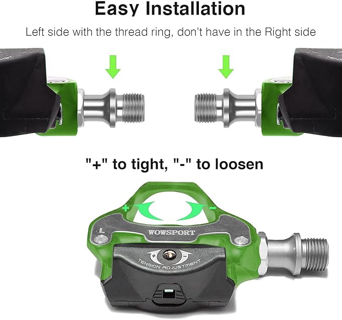 WOWSPORT SPD-SL Road Bike Pedals - Lightweight Clipless Pedals with 3-Bolt Cleats, Sealed Bearings & Nylon Composite | Shimano SPD SL Compatible