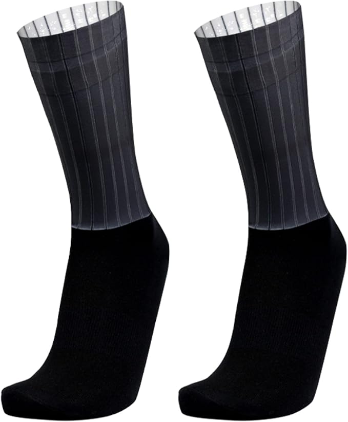 Aero Socks Cycling Aero Socks For Men Anti-Slip Silicone Aero White Line Cycling Sports Running Socks 6-11