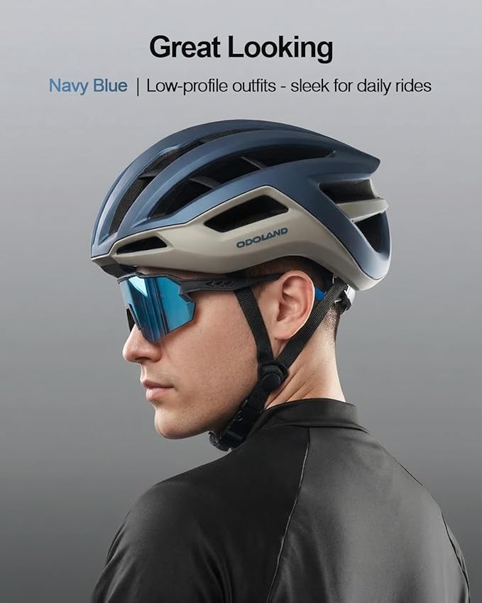 Odoland Adult Bike Helmet - Super Ventilation & Impact-Resistant Frame, Adjustable Dial System Lightweight Bicycle Helmet for Mountain, Commuting, Road Cycling
