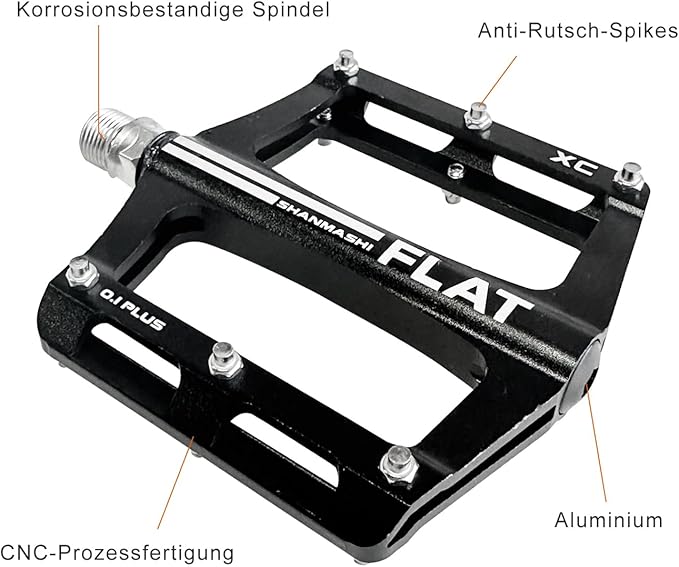 UPANBIKE Mountain Bike Bearing Pedals 9/16'' Spindle Aluminum Alloy Flat Platform for BMX MTB Road Bicycle