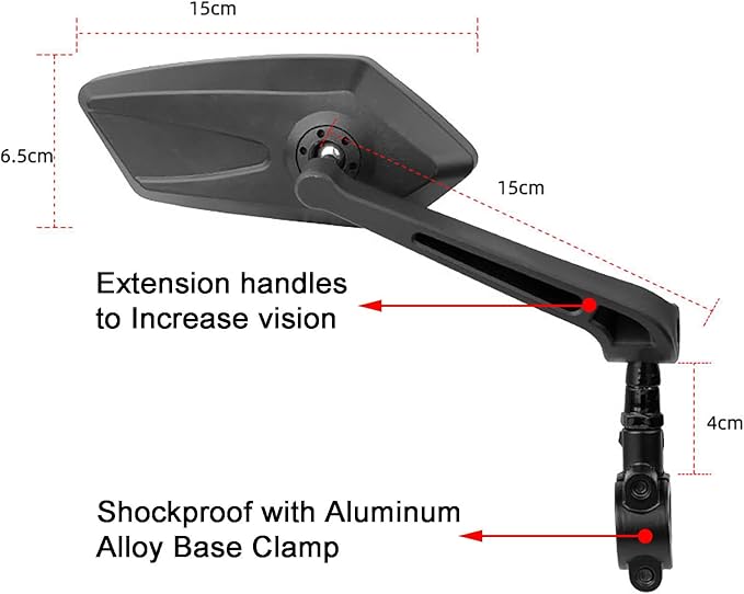 Bike Mirror, Bicycle Mirrors of Handlebars Rotate Rearview Glass Lens, Safe Cycling Bike Rear View Mirror (Diamond)