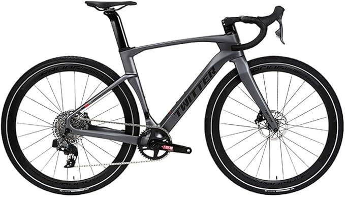 700c Carbon Road Bike Frameset Disc Brake Gravel Bike Frame 45/48/51/54cm Lightweight Internal Routing Frame Thru Axle F12x100mm/R12x142mm(51CM)