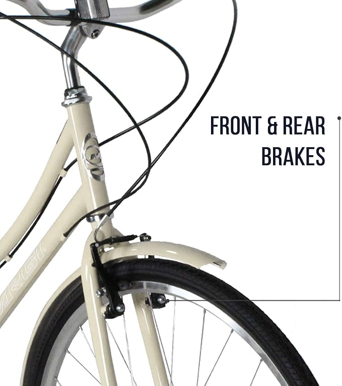 MICARGI 24/26 Inch Adult Cruiser Bicycle Hybrid Bike 1/7 Speeds Commuter Bike for Women, Men, Seniors,Step-Through or Step-Over Bike Steel Frame Multi Colors Style