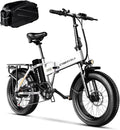 1000W Folding Electric Bike for Adults,75+ Miles,30+MPH,48V 20.8Ah Removable Battery,20" Fat Tire Electric Bike,Front Suspension 7-Speed Commuter Ebike,UL Certified