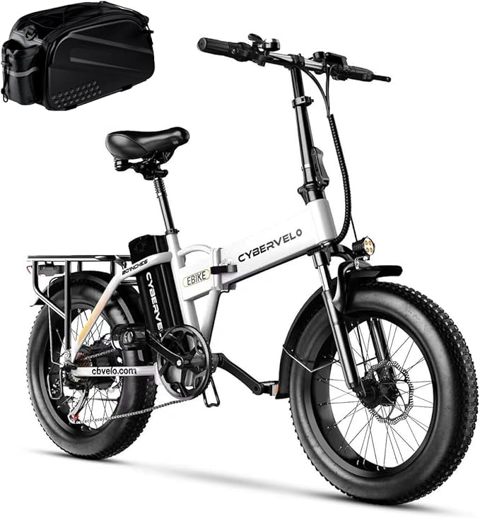 1000W Folding Electric Bike for Adults,75+ Miles,30+MPH,48V 20.8Ah Removable Battery,20" Fat Tire Electric Bike,Front Suspension 7-Speed Commuter Ebike,UL Certified