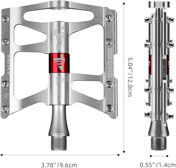ROCKBROS 4 Bearings Mountain Bike Pedals MTB Padals Platform Flat Bike Pedals Aluminum Alloy 9/16"