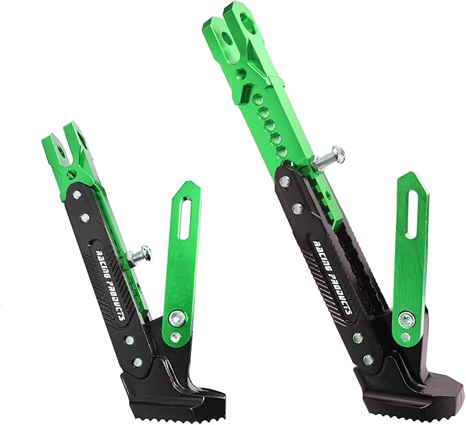 Universal Motorcycle Kickstand Adjustable Foot Side Support Parking Kickstand for Electric Motorbike Parking Foot Side Support Stand (Green)