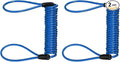 2-Pack Disc Lock Security Steel Cable, 59inch/1500mm PVC Coated Spring Reminder Wire Anti-Theft Rope for Outdoors Protection/Bicycle U-Lock, Motorcycle Reminder Cable [Blue]