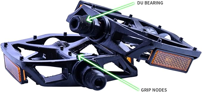 Mountain Bike Pedals, Aluminum Flat Bike Pedals Adult, MTB and Road Bike Pedals.9/16 Inch Platform and Clipless Pedals for City,Urban, and E-Bike.1 Pair(2Pcs).