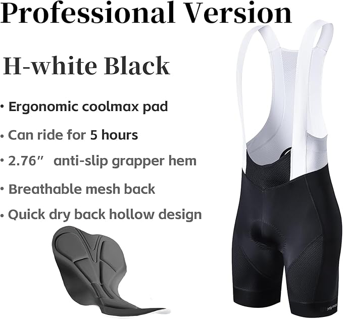 Cycling Bib Shorts for Men - Road Bike Bicycle Breathable Padded Riding Tights