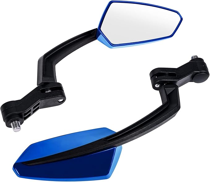 Addmotor Bike Mirrors, 1 Pair Bicycle Mirror Handlebar Mount, 360° Adjustable Rotatable Bike Mirror, HD, Safe Handlebar Rearview Mirror, Bike Accessories Bicycle Mirrors Set Blue