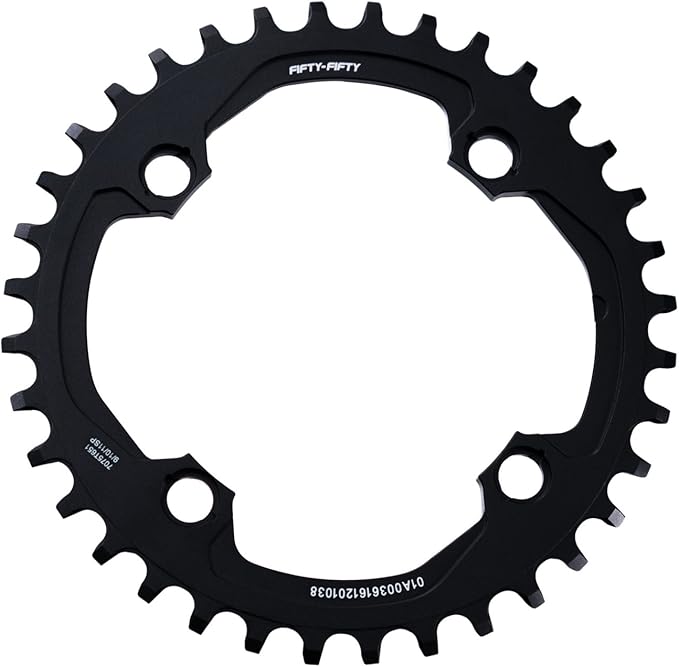 FIFTY-FIFTY Round 104BCD Chainring, 30T 32T 34T 36T Narrow Wide Mountain Bike Chainring, Single Chainring for 9/10/11-Speed with 4 Alloy Chainring Bolts for MTB
