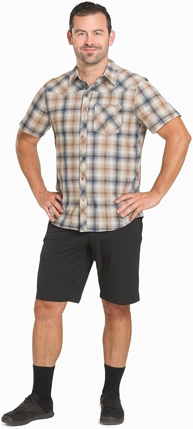 Club Ride Apparel New West Cycling Shirt - Men's Short Sleeve Cycling Jersey - Sport Fit Snap Down Top - 50 UPF Riding Shirt