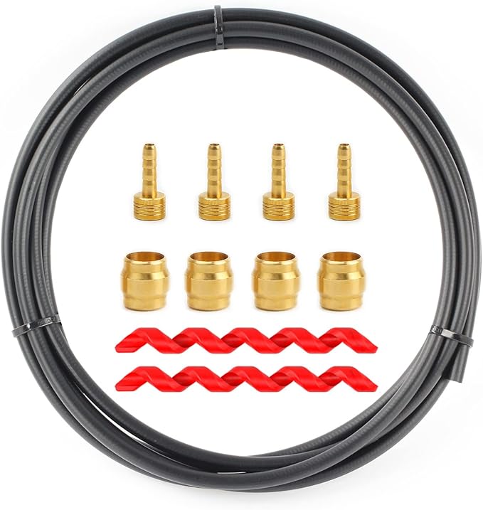 Replacement Bike Hydraulic Disc Brake Hose with Brass Olive and Barbed Fitting Kit Compatible with Shimano BH59, BH90, AVID SRAM and Magura, 2.5m Length, Multiple Fitting options (for AVID SRAM)