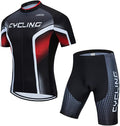 Men's Cycling Jersey Set, Summer Mountain Bike Clothing Short Sleeved Riding Jerseys